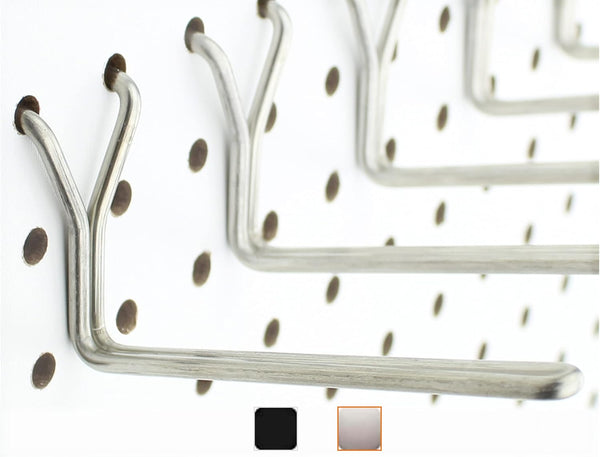 Stainless Steel Pegboard Hooks 25-Pack, 4" L Hook, Fits Any Peg Board for Organizing Tools, Accessories
