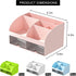 Desk Organizer and Accessories with 6 Compartments and 2 Drawers, Plastic Makeup Organizer, Pen Holder for Desktop Storage, Desk Organization for School, Home, Office Supplies (Pink) by COMFYROOM