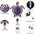 Soleebee Enamel Sea Turtle Badge Reel, 24'' Retractable ID Holder with Bling Rhinestone Clip (Purple)