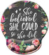 She Believed She Could So She Did Mouse Pad, Watercolor Floral with Wrist Support for Computer
