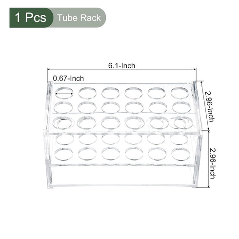 YOKIVE Tube Rack, Acrylic Test Tube Rack Holder | Great for 17mm Diameter 10ml,15ml Lab Test Tube(Clear, 18-Sockets)