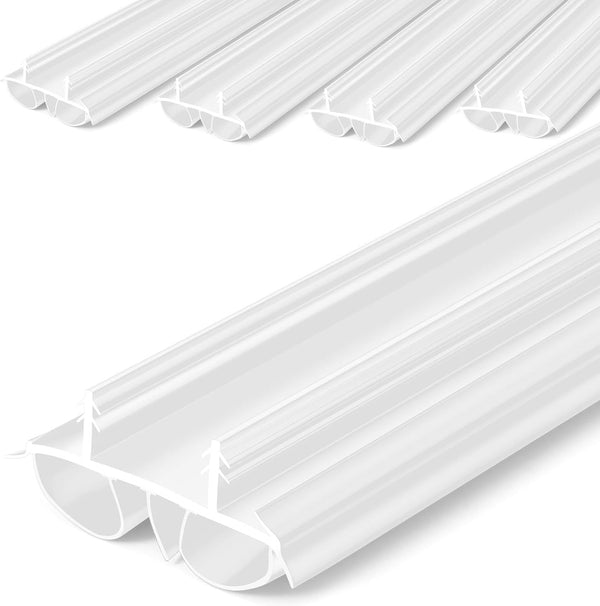 Pushglossy 4 Pcs 36" Double Bubble Kerf Door Sweep 1-3/4" Wide Vinyl Weatherstrip