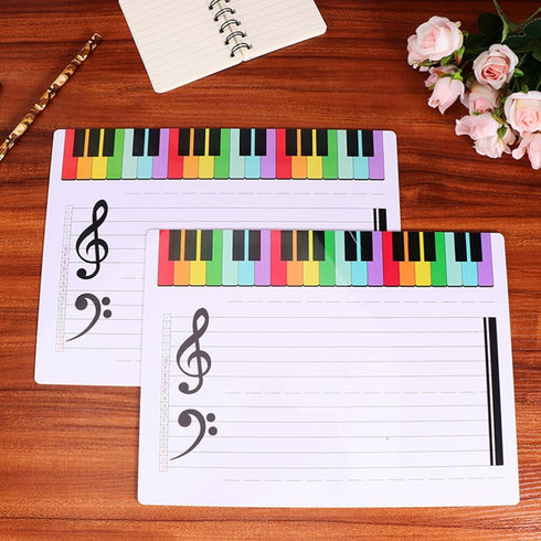 TEHAUX 4pcs Dry Erase Music Staff White Boards, 11 x 8 Inch Erasable Music Whiteboard for Kids Students Musicians
