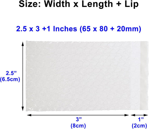 TOJYXSY Clear Bubble Bags, 10 Pieces 2.5 x 3+1 Inch Plastic Packing Shockproof Cushioning Pouch