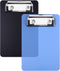 Mini Clipboard, Wisdompro 2 Pack 4" x 6" Small Clip Boards for Notepads, Memo Size, Pocket Lists (Black, Blue)