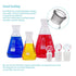 3pcs Glass Erlenmeyer Flask Set, 50ml 150ml 250ml with Stopper, Borosilicate, Narrow Mouth, Printed Graduation
