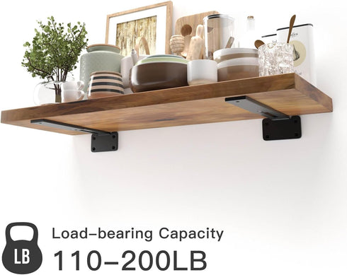 6/8/10 Inch 4 Pack ,1/5'' LEOPO Adjustable T Shelf Brackets Extensible Thick Heavy Duty Floating Brackets, Telescoping