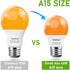 Bulbs, A15 1800K E26 600Lm, 60W Bulbs 4-Pack YukiHalu LED Amber Orange Light Equivalent Soft Warm Sleep Light