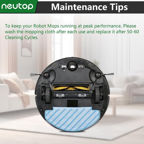 neutop Replacement Washable Mopping Pads for Ecovacs Deebot T8, T8+, N8, N8 Pro, 8-Pack Robot Vacuums