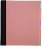 Mintra Office Durable PREMIUM Spiral Notebook, Salmon, 5 Subject (8.5in x 11in), College Ruled, Fabric Covered Coils,