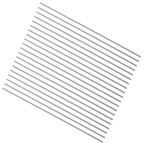 uxcell 20pcs Round Steel Metal Rods, 2mm x 200mm HSS Lathe Bar Stock Tool for Miniature DIY Craft, 20pcs