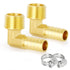 GASHER 5 Pieces Brass Hose Barb Reducer, 90 Degree Elbow 1/4 Inch NPT to 1/4 Inch Barb