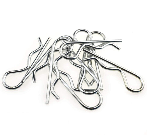 20Pcs R Clips Retaining Cotter Pins - Heavy Duty Zinc Plated Hairpin Assortment Kit for Hitch Pin Lock Systems