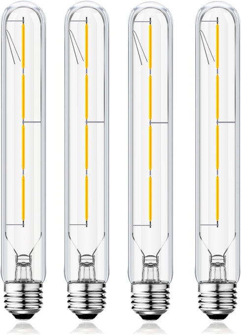 XININSUN T10 LED Bulb, 8.9 Inch Long Tubular LED Light Bulbs, 40 Watt Equivalent, 400LM, E26 4W LED T10 Bulb, Dimmable