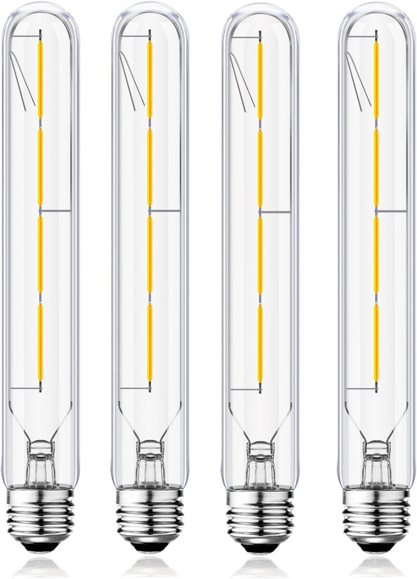XININSUN T10 LED Bulb, 8.9 Inch Long Tubular LED Light Bulbs, 40 Watt Equivalent, 400LM, E26 4W LED T10 Bulb, Dimmable