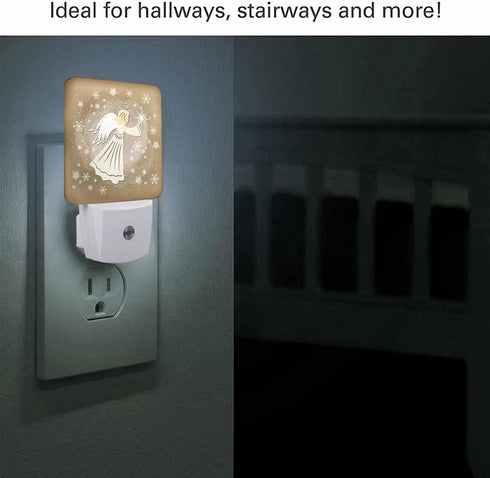 Chrobak LED Night Light,Star Sky Snowflake Glowing Angel LED Night Light Plug into Wall with Dusk to Dawn Light Sensor