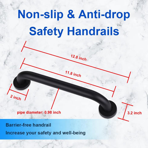12'' Grab Handle Railing Wall Railing for Elderly Handrail Grab Rail Stainless Steel Pipe Hand Rail Safety Handle Bar