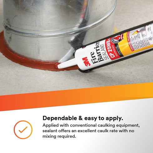 3M Fire Barrier Sealant CP 25WB+, 10.1 fl oz Cartridge for Commercial, Industrial and Residential Applications, Red