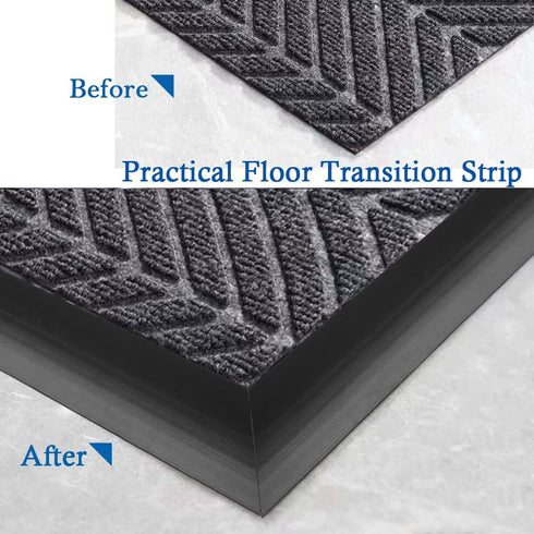 Floor Transition Strip, Self Adhesive PVC Edging Trim for Carpet & Flooring, 3.3Ft, Black
