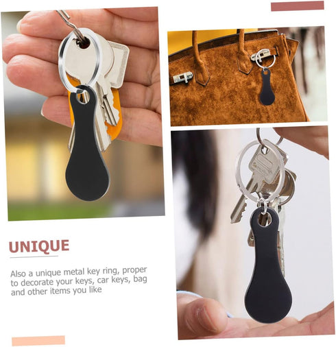 6Pcs Stainless Steel Shopping Cart Tokens Keychain Grocery Trolley Coins Portable Quarter Coin for Supermarket Use