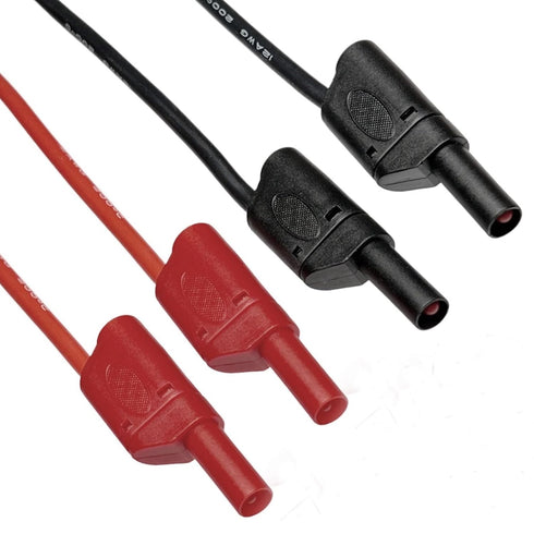 CESS-212 Safety Banana 12 Gauge Wire Silicone Multimeter Test Leads Male to Male, 2 Pairs 8 Plugs
