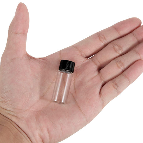4ml Clear Glass Vials with Screw Caps and Plastic Stoppers, Leak-Proof Small Liquid Sample Vial, 12PCS