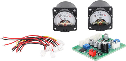 VU Meter Panel Kit 2PCS, VU Meter Warm Back Light Recording Audio Level Amp with Driver Board