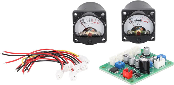 VU Meter Panel Kit 2PCS, VU Meter Warm Back Light Recording Audio Level Amp with Driver Board