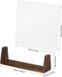 Glass Dry Erase Board with Walnut Wood Base, Desktop Memo Whiteboard, Writing Note Pad, Mini Glass White Board for Tabletop Display(Walnut Base,White Glass) by TORASO