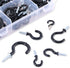 Swpeet 100Pcs Black Cup Hook Kit, Vinyl Coated Ceiling Screw Holder for Home