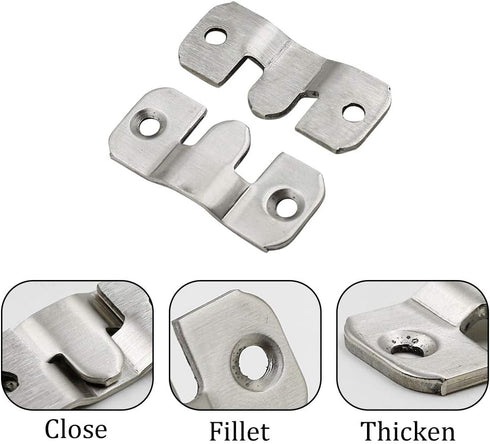 Luomorgo 10 Pack Z-Clips Flush Mount Bracket Heavy Duty Picture Hangers for Hanging Large Picture Displays