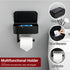 Toilet Paper Holder with Shelf, Flushable Wipes Dispenser for Bathroom Wipe Storage, Stainless Steel Toilet Paper