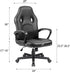 JUMMICO 300LBS, High Back Leather Gaming Chair, Swivel Task Chair with Arms (Black)
