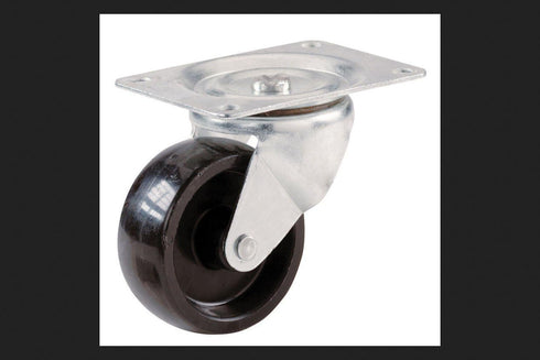 Shepherd Hardware 9393 2-1/2-Inch Polypropylene Wheel Swivel Plate Caster, Black, 175-lb Load Capacity