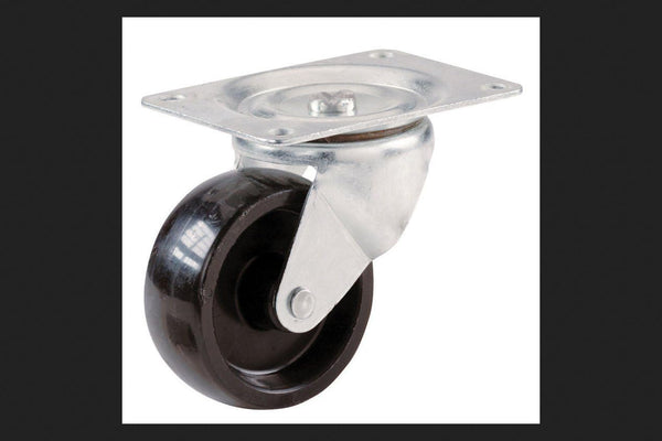 Shepherd Hardware 9393 2-1/2-Inch Polypropylene Wheel Swivel Plate Caster, Black, 175-lb Load Capacity
