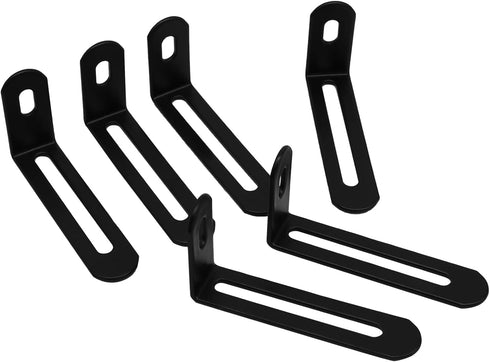 verkelly 10 0.94"x2.85"x0.59" Pcs Adjustable L Shape Corner Brackets, Metal Right Angle Braces Black Support Brackets