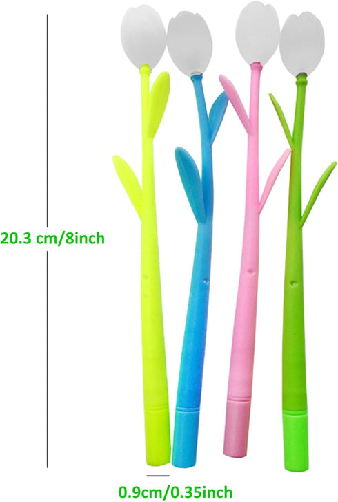 YYaaloa 32pcs Color Changing Tulip Flower Gel Ink Pens, Novelty Bulk for Birthday Party, School, Office Gifts (Tulip