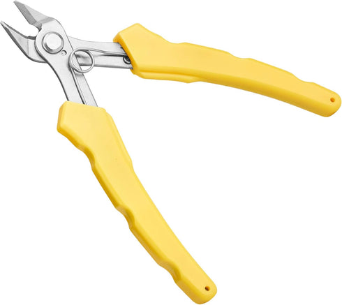 DOWELL Flush Cutter Micro Wire Cutters 5 Inch Stainless Steel Precision Side Cutting Pliers for Soft Wires