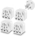 4 Pack UK to US Plug Adapter, Travel Plug Adapter, Type B Universal to American Outlet Adapter, White