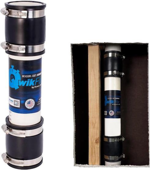 Fernco QwikFix Broken Pipe 2" Coupling Repair Kit for Plastic, Cast Iron, and Steel Pipes