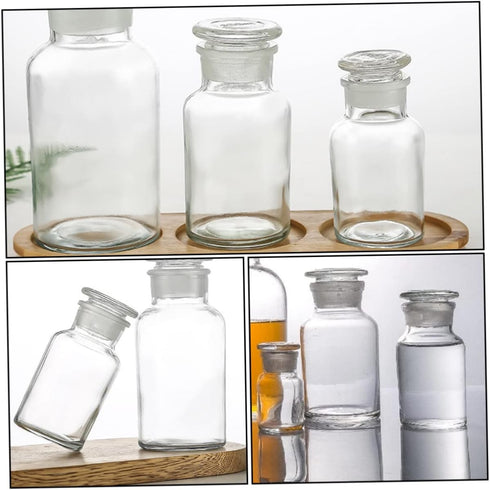 1pc Clear Reagent Bottle, Powder Container for Liquid Storage, Lab Vials, Small Apothecary Jars