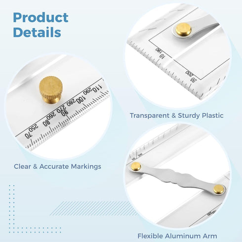 Toyosport 12 Parallel Ruler with Clear Markings, in Navigation Plotting Tool, Quality Plastic, Precision Marine Chart