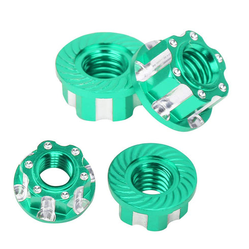VGEBY 4pcs RC Hex Nuts, M4 Aluminum Alloy Wheel Hex Nuts for D3 D4 1/10 RC Car, Green