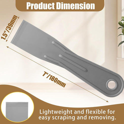 suiwotin 6pcs Set 1.5 Inch Spackling, Flexible Plastic Putty Knife - Wide Scraper for Wall Repair, Drywall Taping