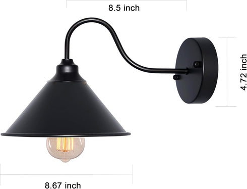 E26 Fixture(2 BRIGTTESS Black Wall Sconces,Industrial Wall Sconce Lights, Farmhouse Wall Light Fixtures, Wall