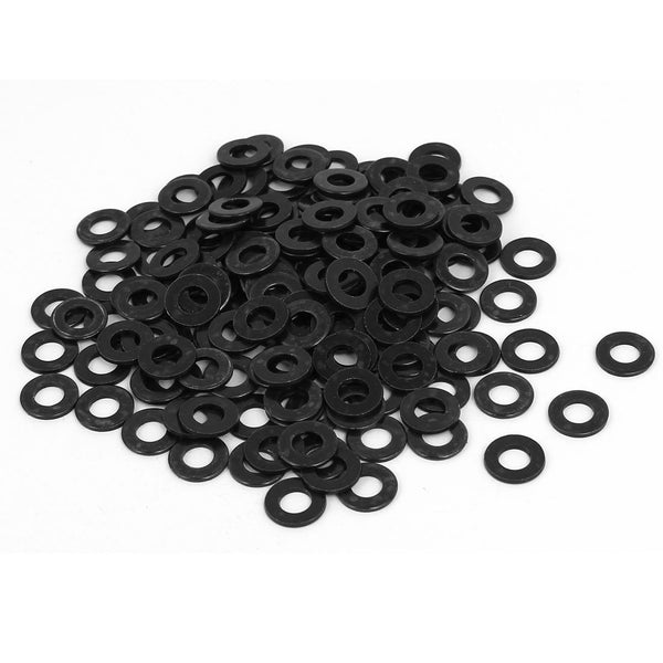 uxcell Black Zinc Plated M5 x 10mm x 1mm Flat Washers, 200PCS Spacers Fastener