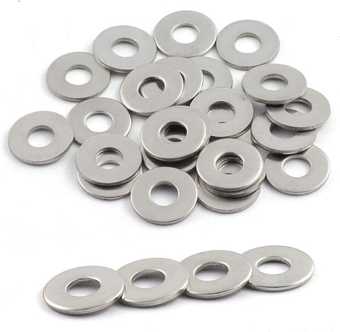 24pcs M6 304 Stainless Steel Flat Washer, Adjustment Hardware Fitting Accessories for Bolts & Screws