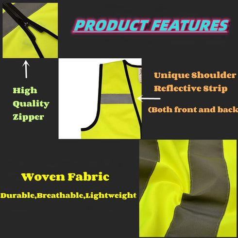 High Visibility Toddler Safety Vest, Reflective Kids Vest for Cycling & Running, Construction Vest