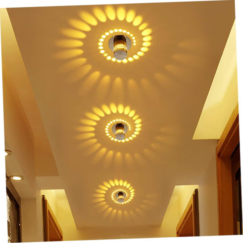 3W Holibanna Spiral LED Wall Sconce Light Light for Bars Ktv Disco Energy Saving Fixture Stylish Indoor Wall Lighting