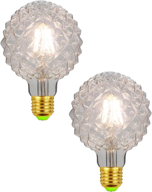 VicFlora G95 LED Pineapple Bulb Retro Edison Lamp 4W 2700K Warm White Light